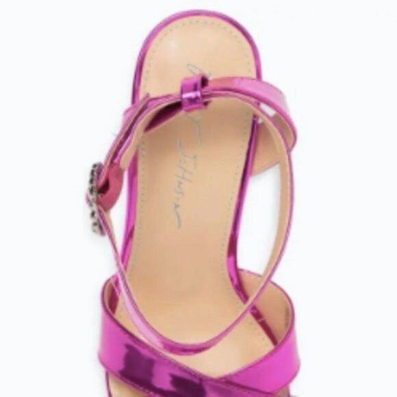 Betsey Johnson Bell Sandal Fuschia Sparkles size 8 - Picture 7 of 9